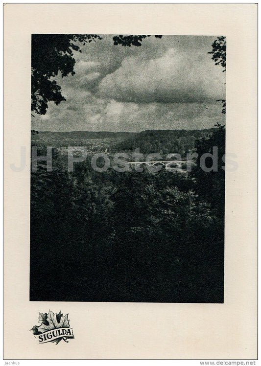 Valley of the Gauja river - Sigulda - old postcard - Latvia USSR - unused - JH Postcards