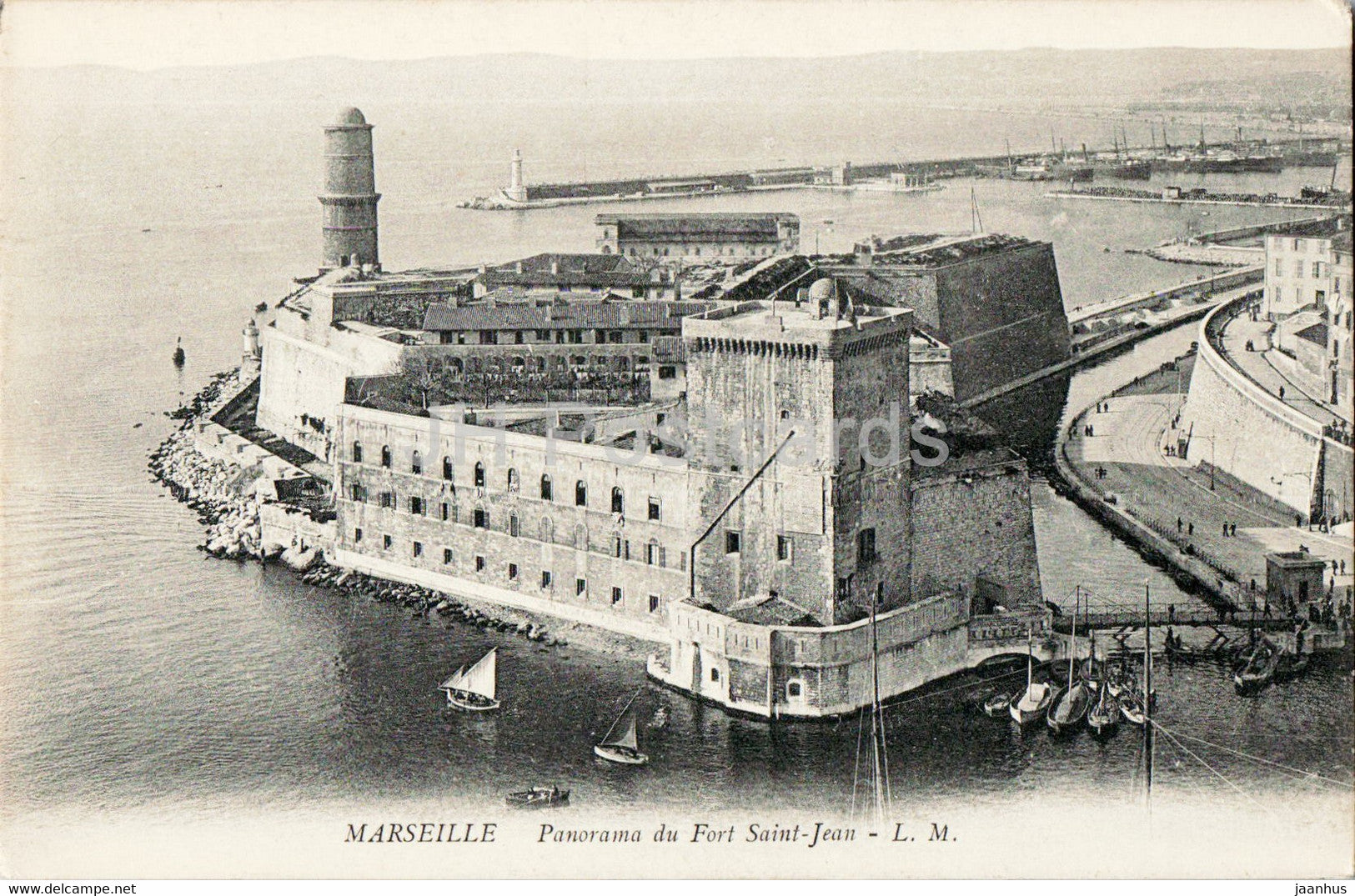 Marseille - Panorama du Fort Saint Jean - old postcard - France - unused - JH Postcards