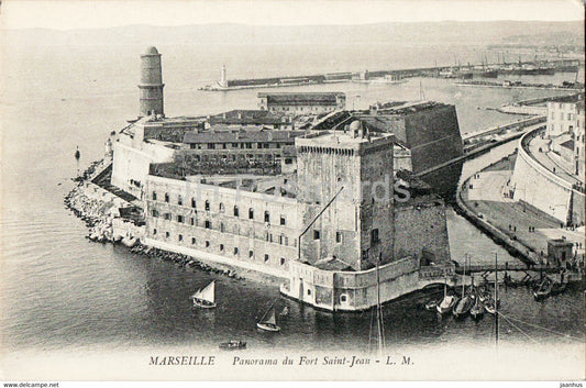 Marseille - Panorama du Fort Saint Jean - old postcard - France - unused - JH Postcards