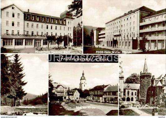 Friedrichroda - Thur - FDGB Heim Hermann Danz - Walter Ulbricht - Marienquelle - old postcard - Germany DDR - used - JH Postcards
