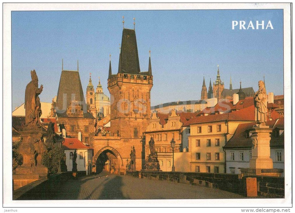 Charles Bridge and Prague Castle - Praha - Prague - Czech - used 2005 - JH Postcards
