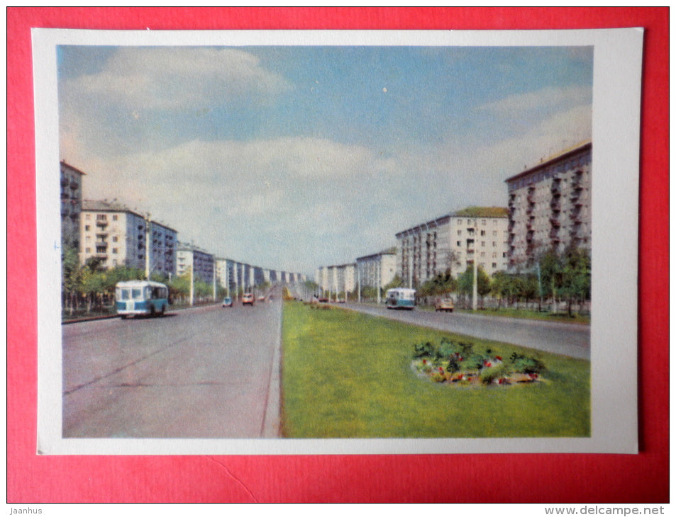 Lenin Avenue - trolleybus - Moscow - 1963 - Russia USSR - unused - JH Postcards