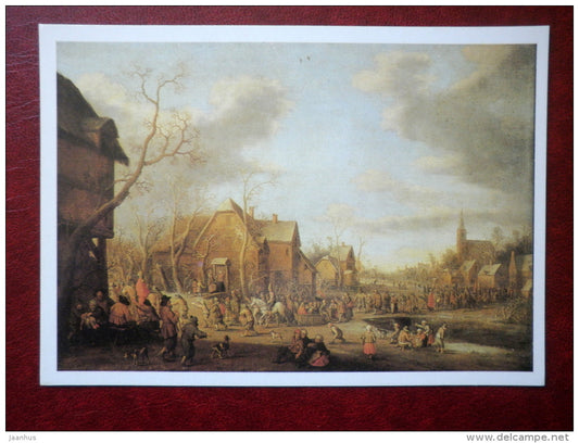 painting by Joost Cornelisz Droochsloot , Festive Procession - dutch art - unused - JH Postcards