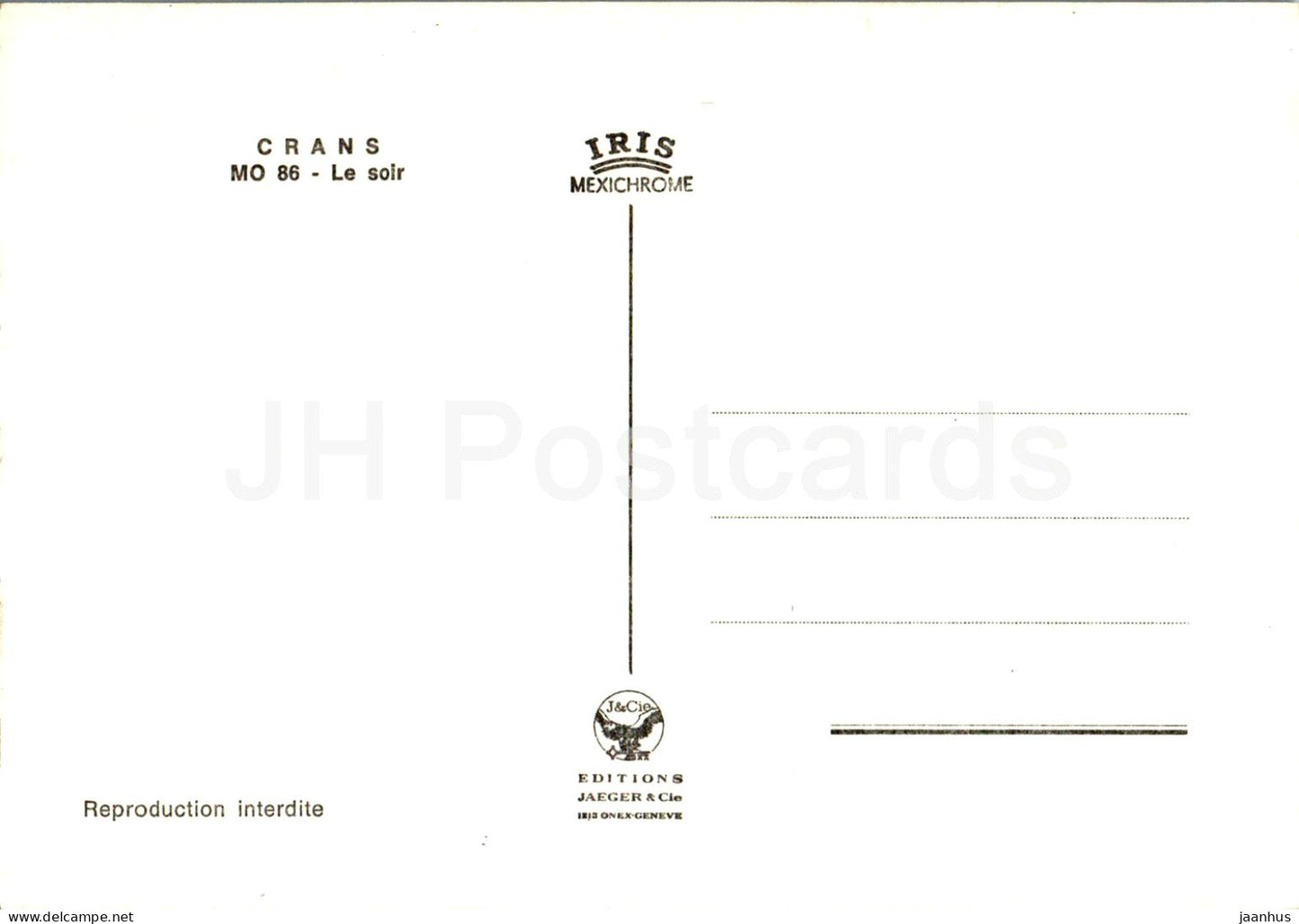Crans - MO 86 - Le Soir - Le soir - Suisse - inutilisé