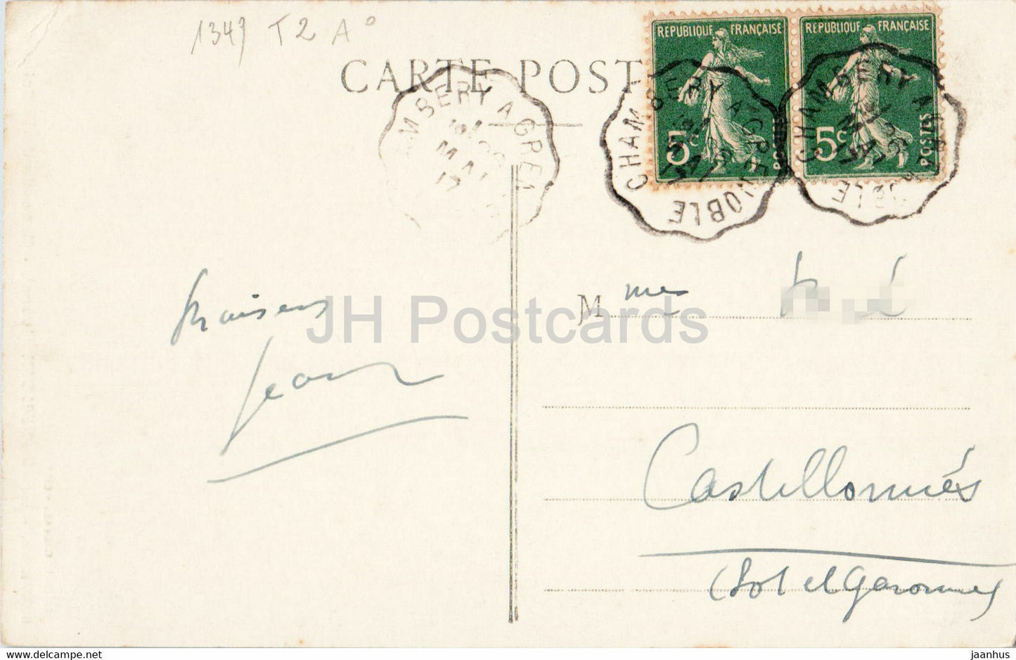 Tencin - Cascade de la Scierie - Dauphine - 2369 - alte Postkarte - 1917 - Frankreich - gebraucht