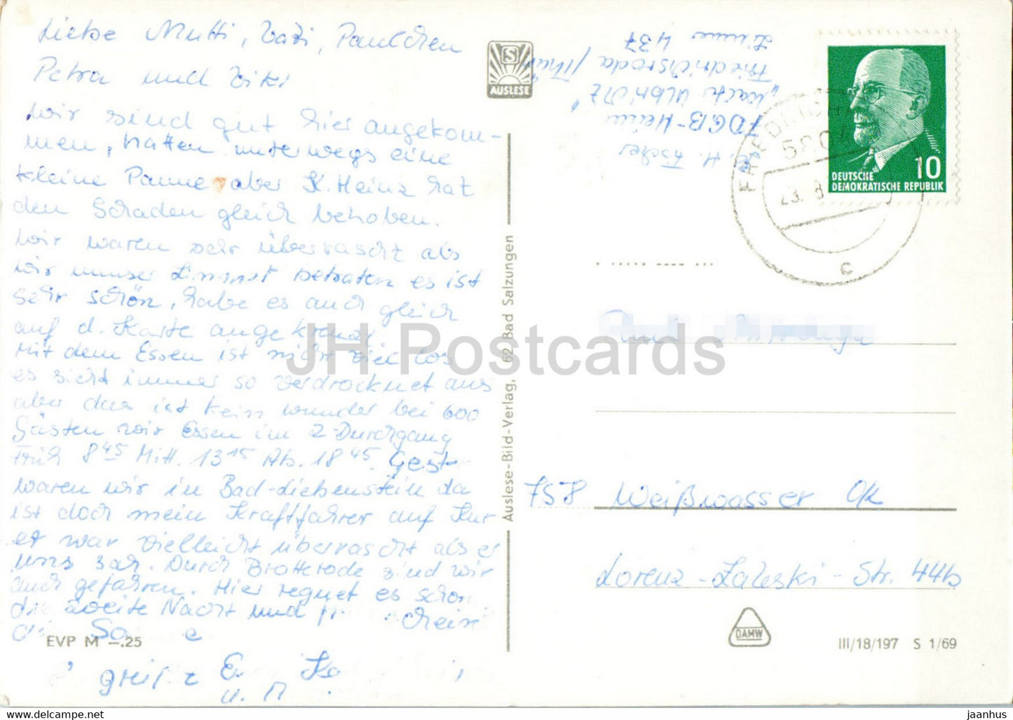 Friedrichroda - Thur - FDGB Heim Hermann Danz - Walter Ulbricht - Marienquelle - old postcard - Germany DDR - used