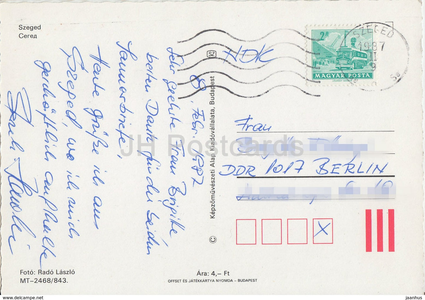 Szeged - Architektur - Kathedrale - Hotel - Brunnen - Multiview - 1987 - Ungarn - gebraucht