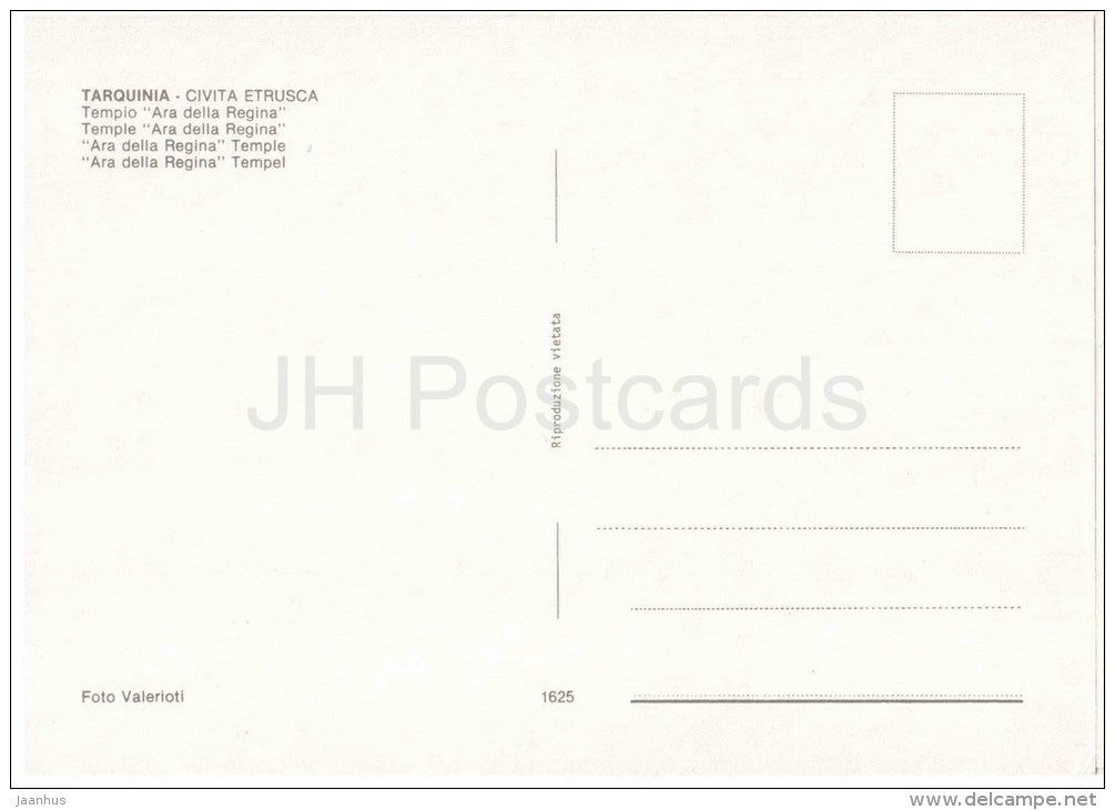 Tempio Ara della Regina , Civita Etrusca - temple - Tarquinia - Viterbo - Lazio - 1625 - Italia - Italy - unused - JH Postcards