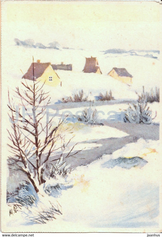 painting - Winter - Der feine Kaffee direkt aus Bremen - Eduscho - German art - Germany - unused - JH Postcards
