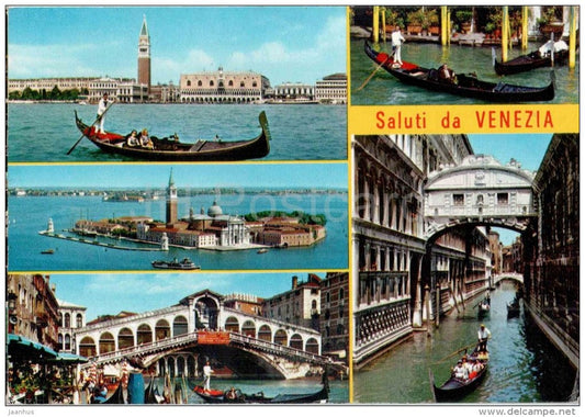 Saluti da Venezia - gondola - Ponte di Rialto - Veneto - 329 - Italia - Italy - sent from Italy to Austria 1971 - JH Postcards