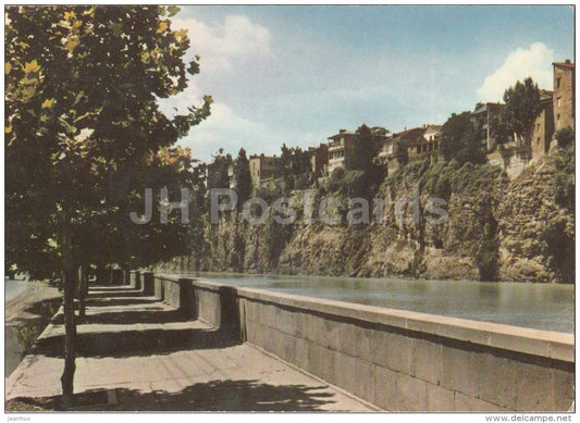 Old Houses overlooking the Mtkvari river - Tbilisi - Georgia USSR - used - JH Postcards