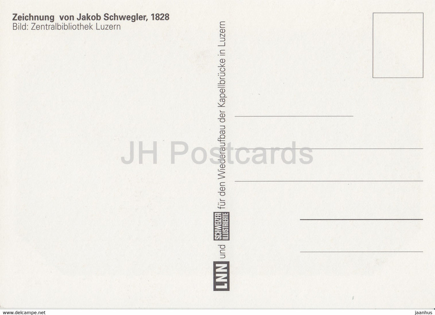 Luzern - Lucerne - Zeichnung von Jakob Schwegler, 1828 - Suisse - inutilisé