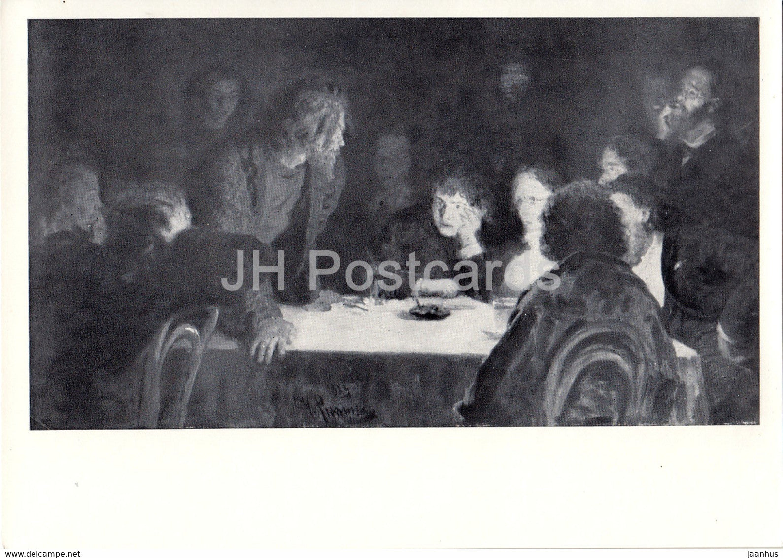 painting by I. Repin - Gathering - Russian art - 1970 - Russia USSR - unused - JH Postcards