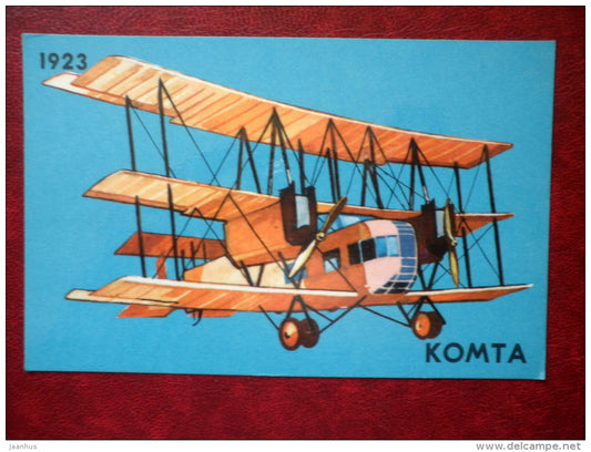 KOMTA , 1923 - soviet airplane - 1979 - Estonia USSR - unused - JH Postcards