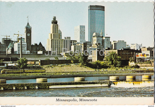 Minneapolis - Minnesota - skyline - USA - used - JH Postcards