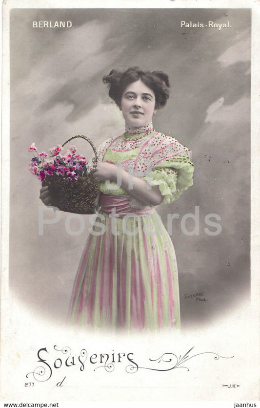 Berland - Palais Royal - Souvenirs - woman - costume - Sazerac Phot - 277 - old postcard - 1907 - France - used - JH Postcards