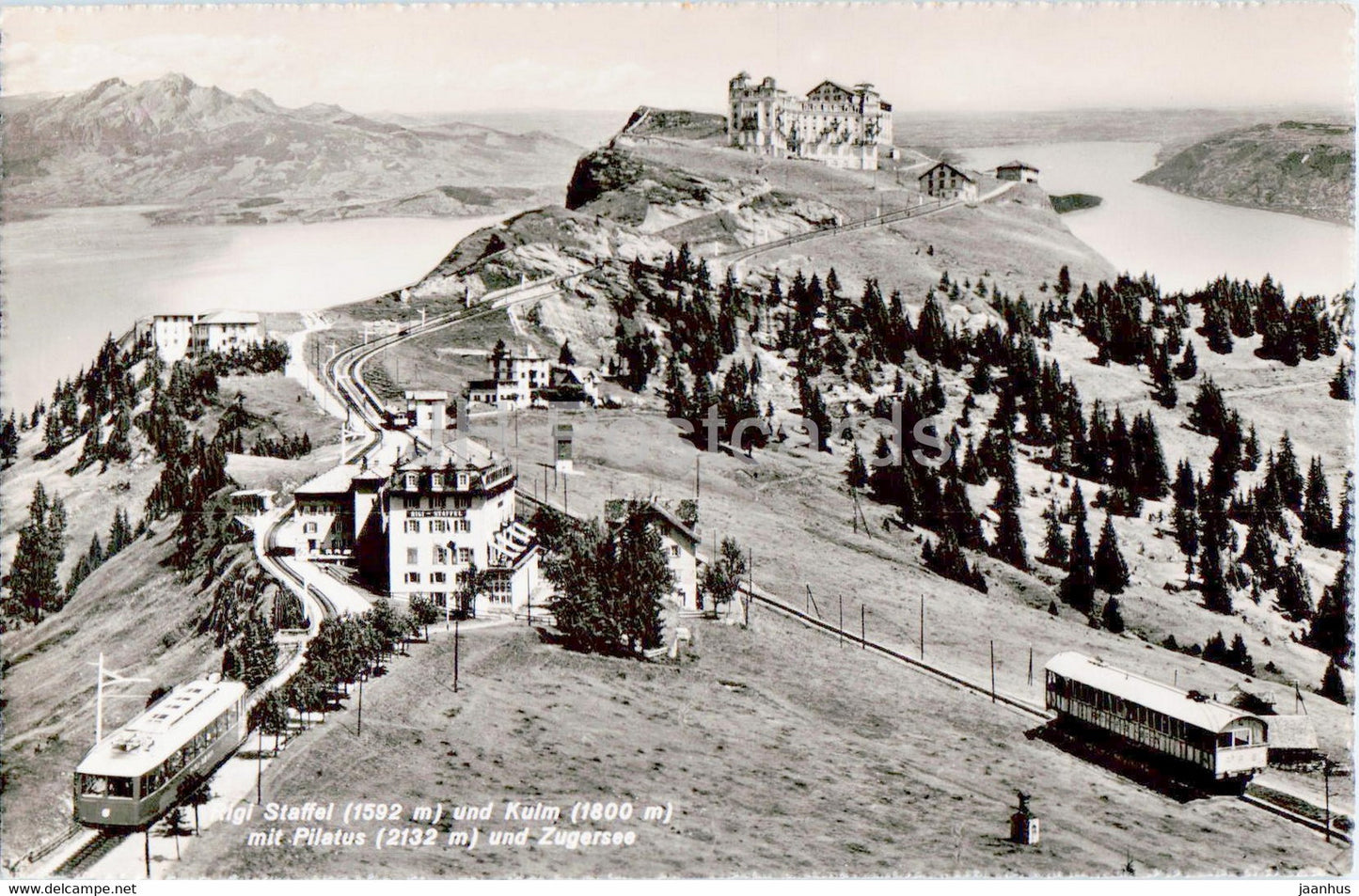 Rigi Staffel und Kulm mit Pilatus - Zugersee - train - Feldpost - military mail - old postcard - Switzerland - used - JH Postcards