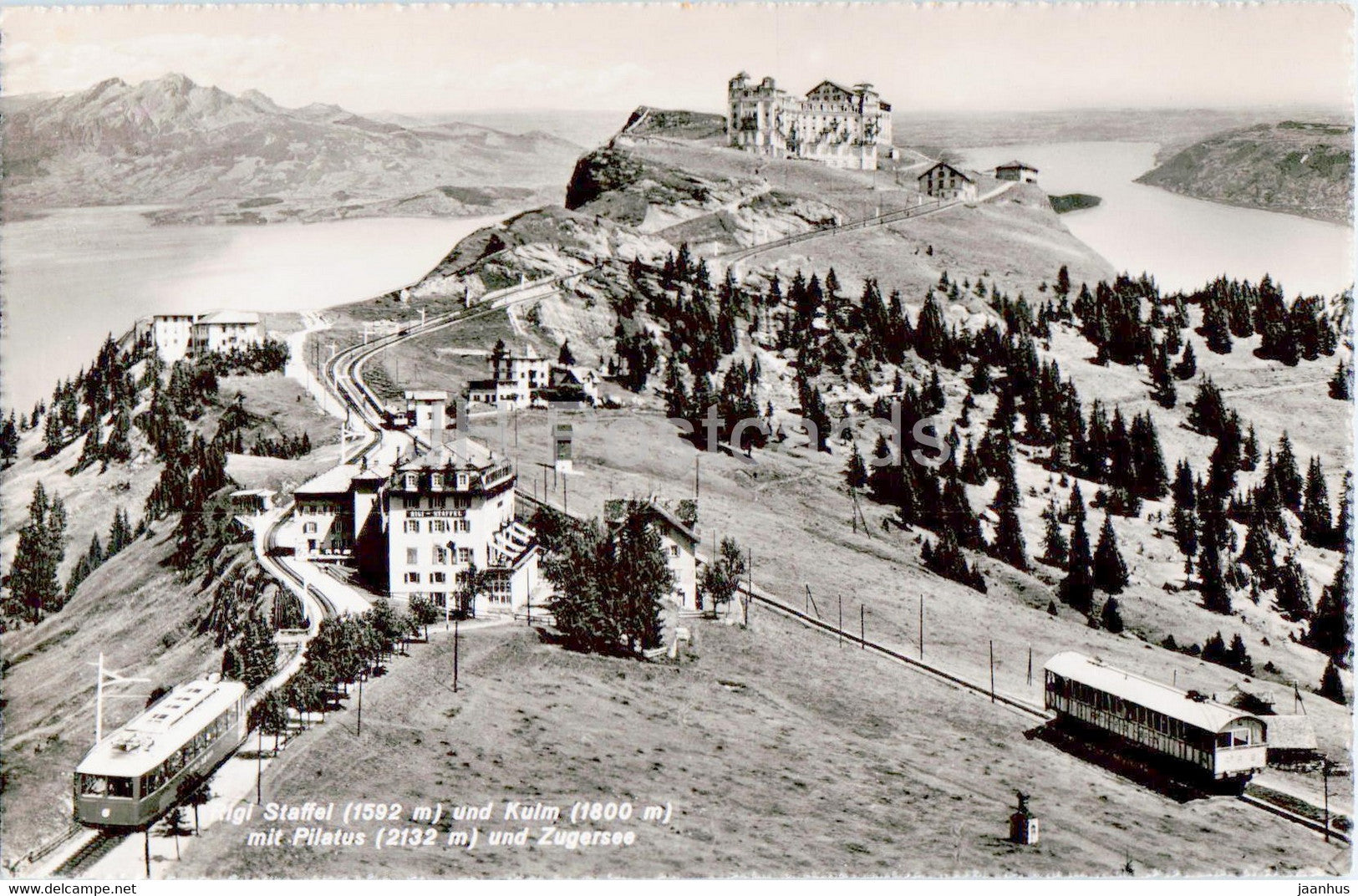 Rigi Staffel und Kulm mit Pilatus - Zugersee - train - Feldpost - military mail - old postcard - Switzerland - used - JH Postcards