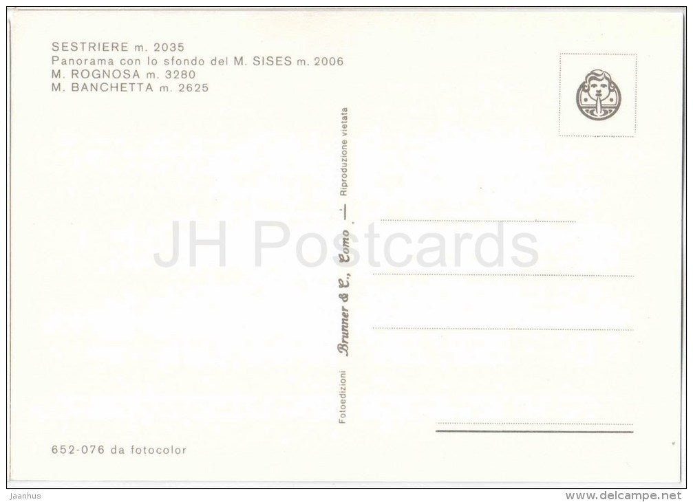 panorama con lo sfondo del M. Sises m. 2006  - Sestriere m. 2035 - Torino - Piemonte - 652-076 - Italia - Italy - unused - JH Postcards