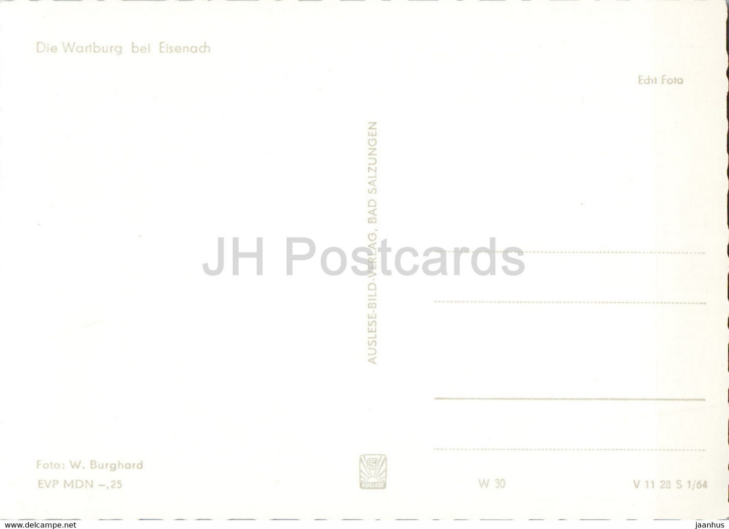 Die Wartburg bei Eisenach - old postcard - Germany DDR - unused