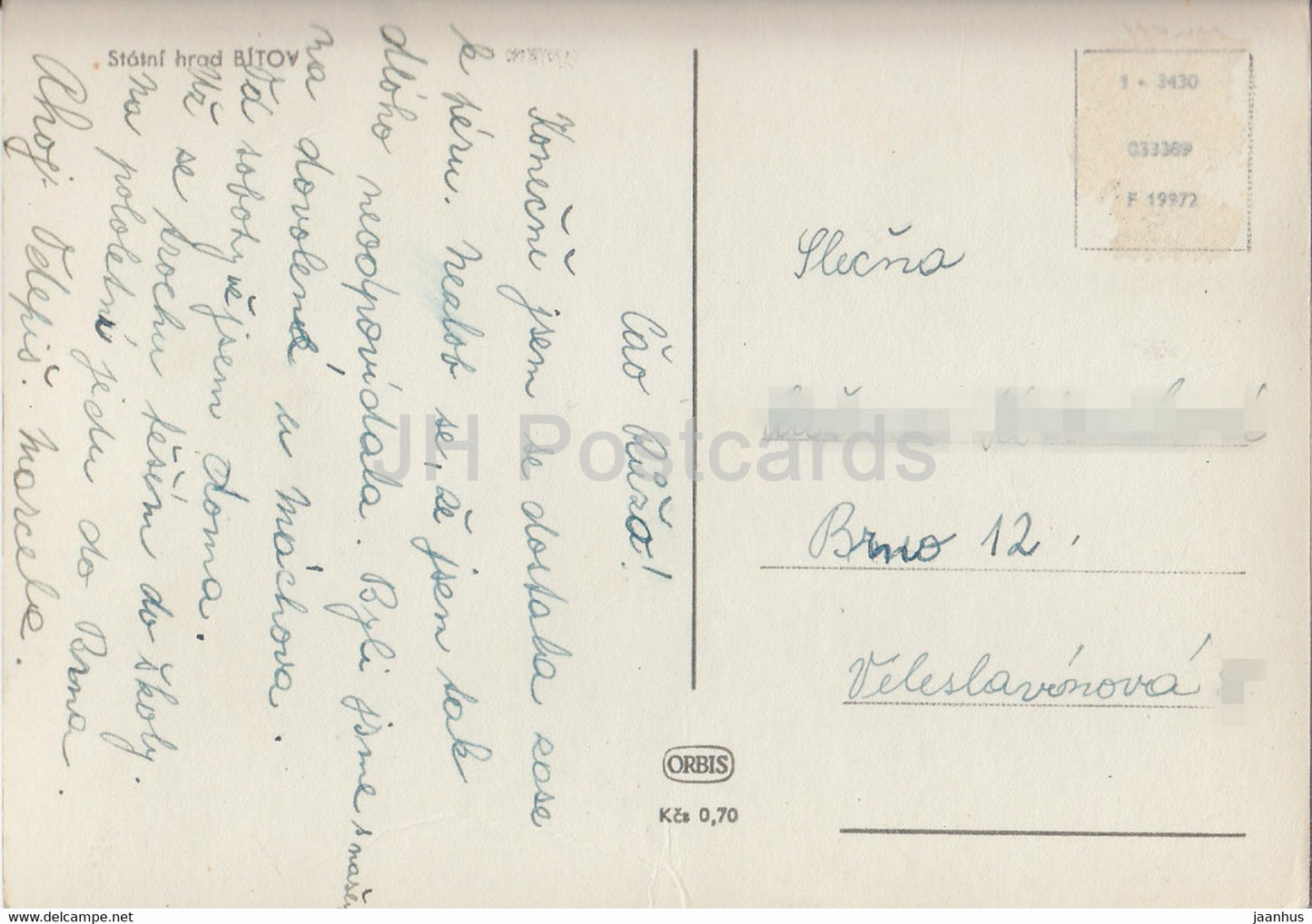 Statni Hrad Bitov - castle - Czech Republic - Czechoslovakia - used