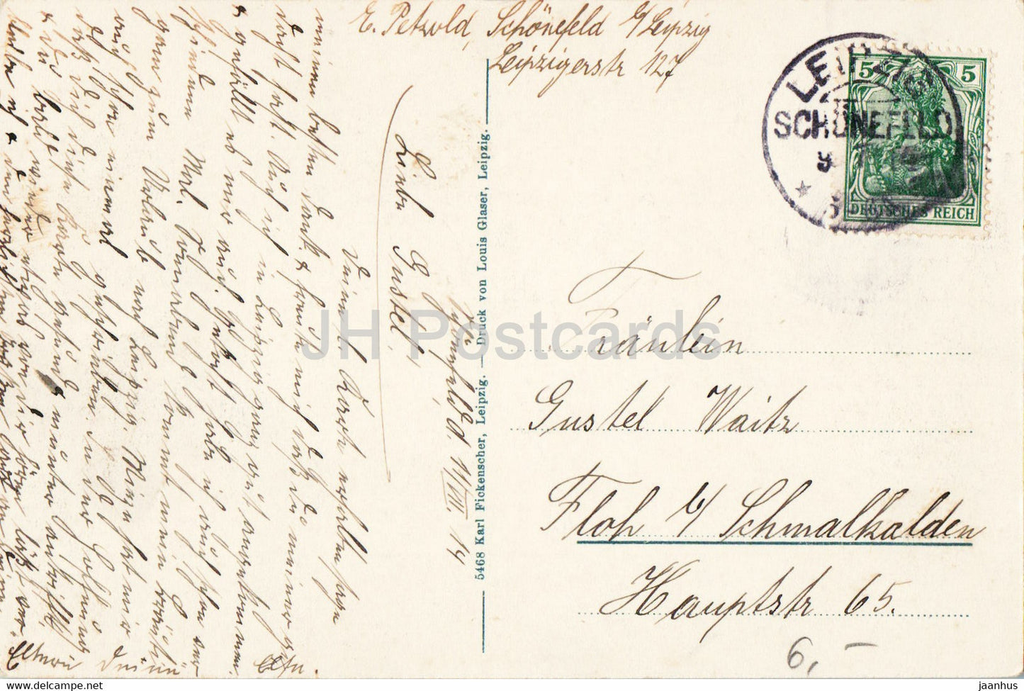 Das Volkerschlachtdenkmal zu Leipzig - monument - old postcard - 1914 - Germany - used