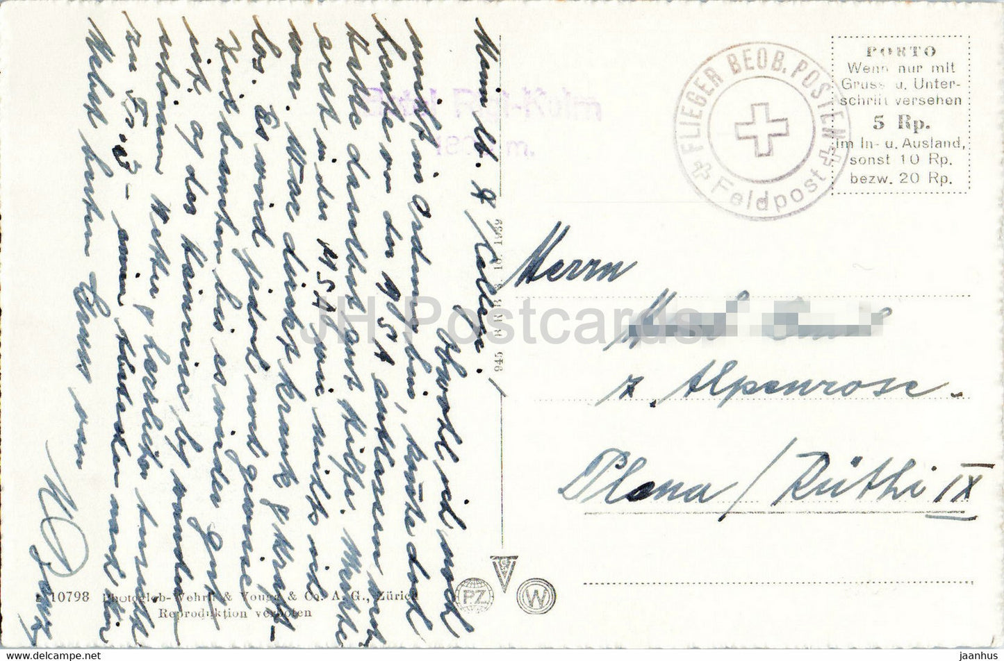 Rigi Staffel und Kulm mit Pilatus - Zugersee - train - Feldpost - courrier militaire - carte postale ancienne - Suisse - utilisé