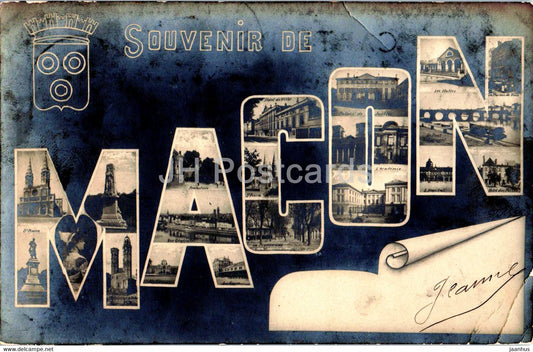 Souvenir de Macon - old postcard - 1905 - France - used - JH Postcards