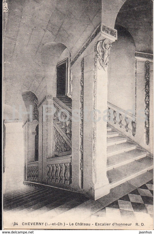 Cheverny - Le Chateau - Escalier d'honneur - 34 - castle - old postcard - France - unused