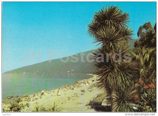 Beach - Gagra - Abkhazia - Caucasus - postal stationery - 1982 - Georgia USSR - unused - JH Postcards