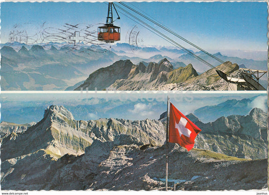 Santis 2504 m - cable car - 555 - 1968 - Switzerland - used - JH Postcards