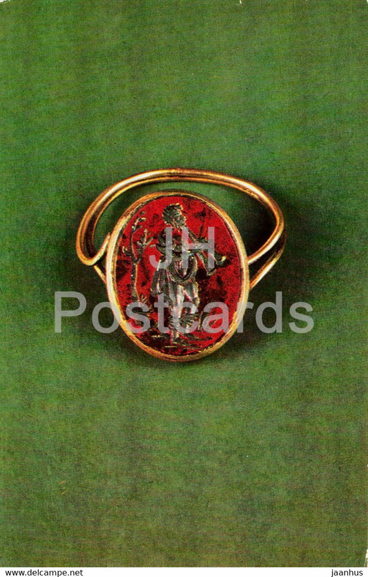 Ring with a carved stone - Crimea region - Goldwork of 6th-2nd centuries BC - Ancient Art - 1979 - Russia USSR - unused - JH Postcards