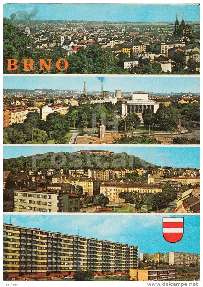 Red Army square - Spilberk - housing estate Lesna - Brno - Czech Republic - Czechoslovakia - unused - JH Postcards