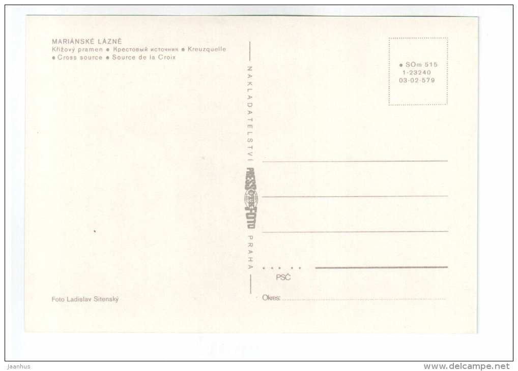 Cross Source - Marianske Lazne - Czech Republic - unused - JH Postcards