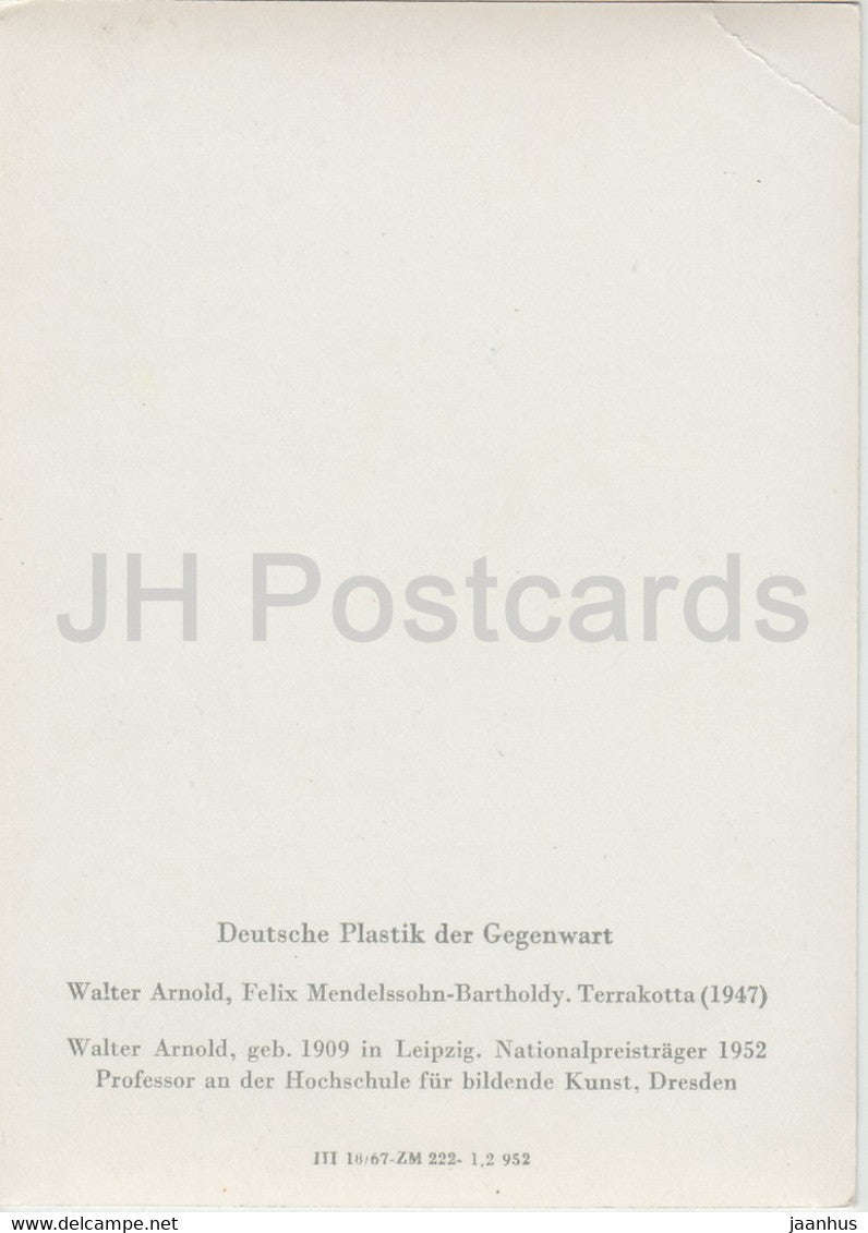 sculpture by Walter Arnold - Felix Mendelssohn Bartholdy - German art - Germany - unused