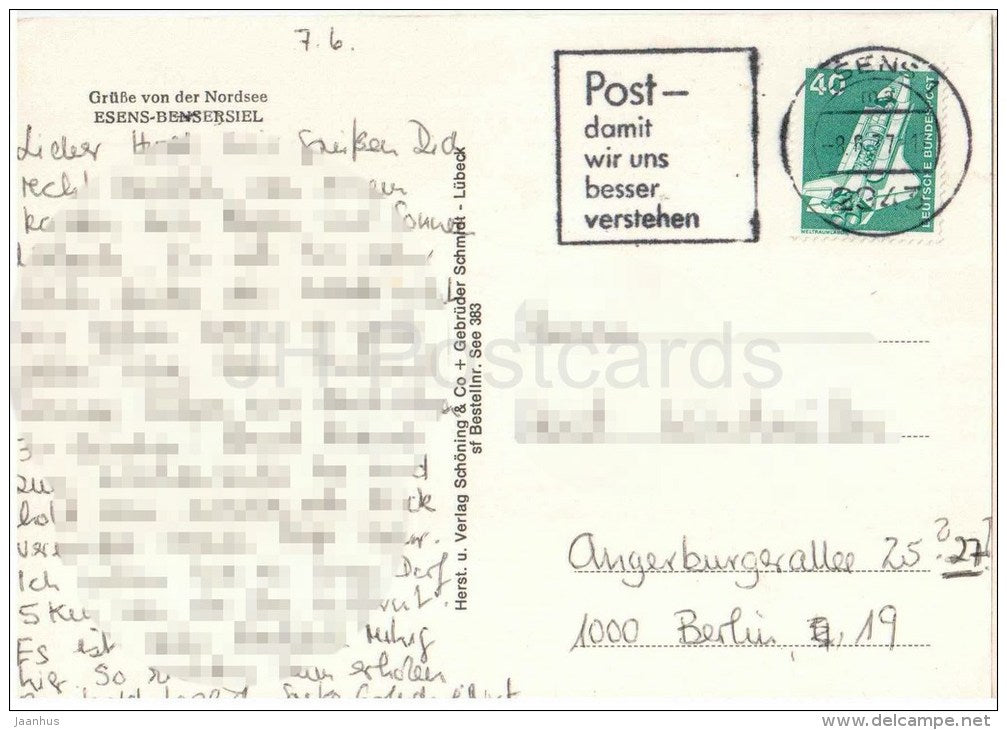 Nordsee - Möwen - Strand - Seehundsbank - Fishkutter - Muscheln - Seehund - Germany - 1977 gelaufen - JH Postcards