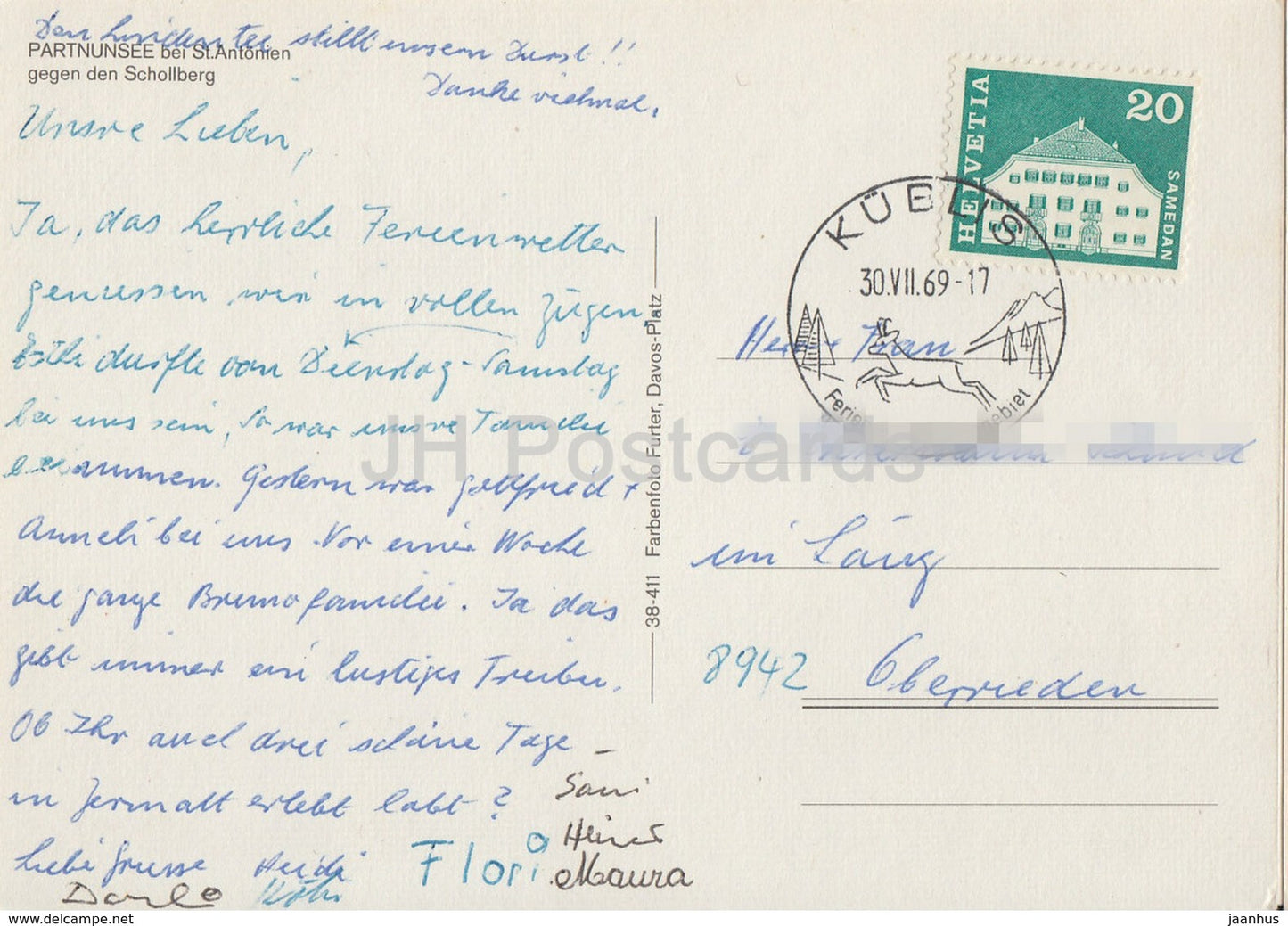 Partnunsee bei St Antonien gegen den Schollberg - 1969 - Switzerland - used