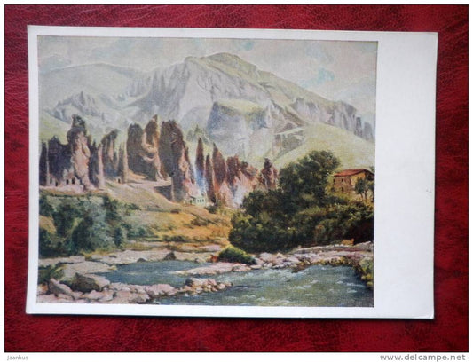 Painting by G. M. Gyrdzhan - Zangezur - river - russian art - unused - JH Postcards