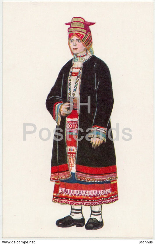 Woman Clothes - Tula Province - Russian Folk Costumes - 1969 - Russia USSR - unused - JH Postcards