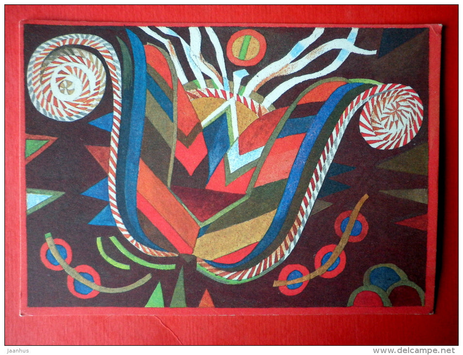 illustration by V. Tolli - Midsummer Night - 1986 - Estonia USSR - unused - JH Postcards