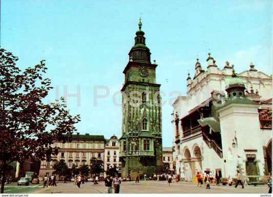 Krakow - Rynek Glowny - Wieza Ratuszowa i loggie Sukiennic - Main Square - Town Hall Tower - Poland - unused - JH Postcards