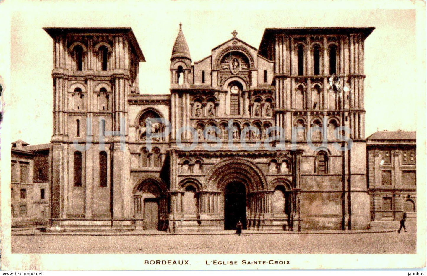 Bordeaux - L'Eglise Sainte Croix - church - old postcard - 1937 - France - used - JH Postcards