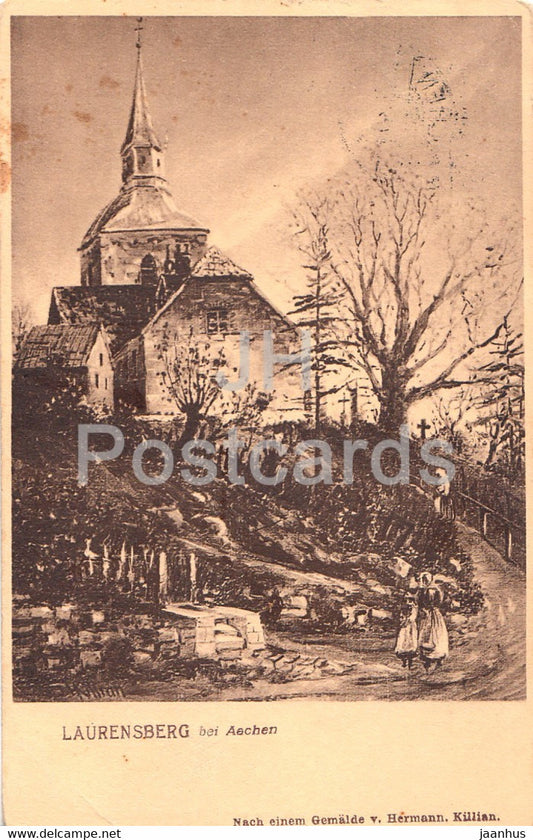 Laurensberg bei Aachen - Gemalde v Hermann Killian - old postcard - 1909 - Germany - used - JH Postcards