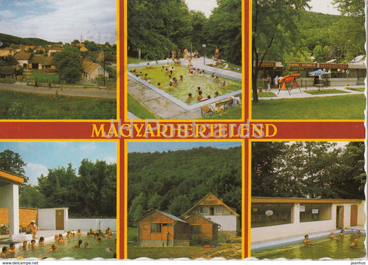 Magyarhertelend - town - pool - multiview - 1988 - Hungary - used - JH Postcards