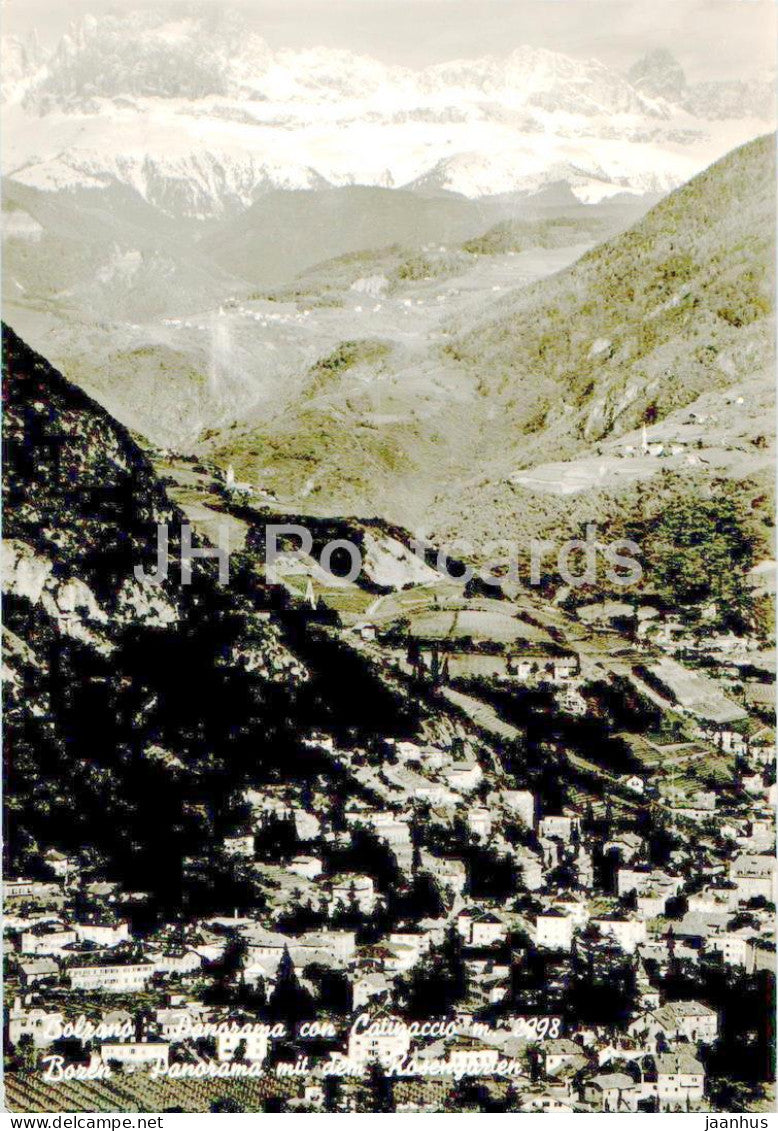 Bolzano - Bozen - Panorama con Catinaccio - Panorama mit dem Rosengarten - 202 - 1963 - Italy - used - JH Postcards