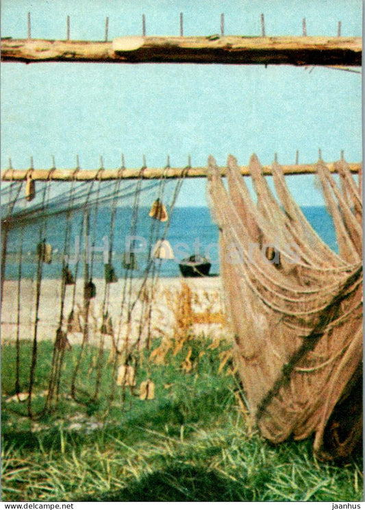 Jurmala - Fishing nets on the sea shore - Latvia USSR - unused