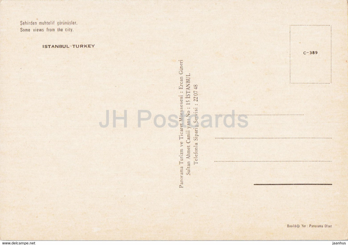 Istanbul - Some from of the City - boat - 389 - Turkey - unused