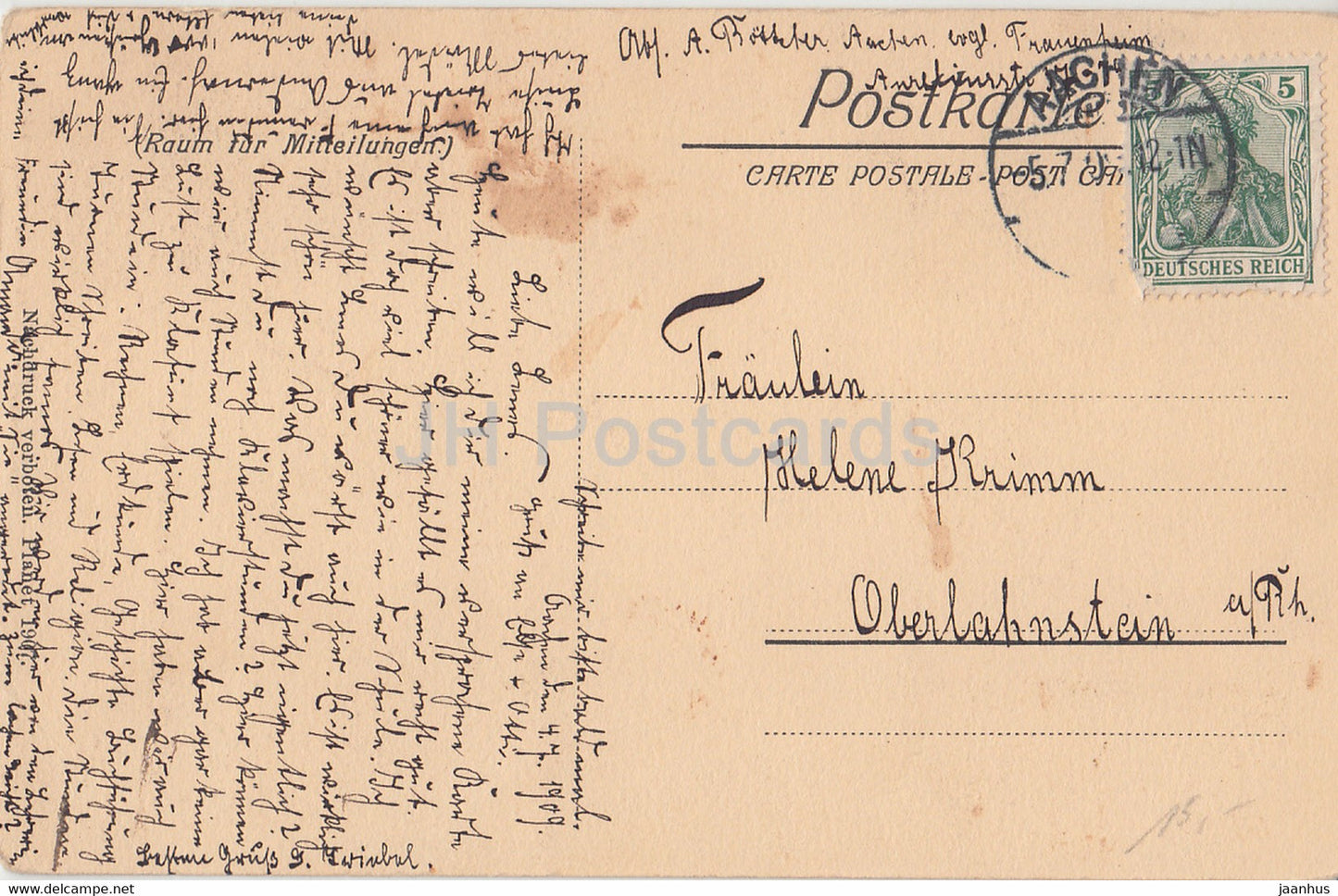 Laurensberg bei Aachen - Gemalde v Hermann Killian - old postcard - 1909 - Germany - used
