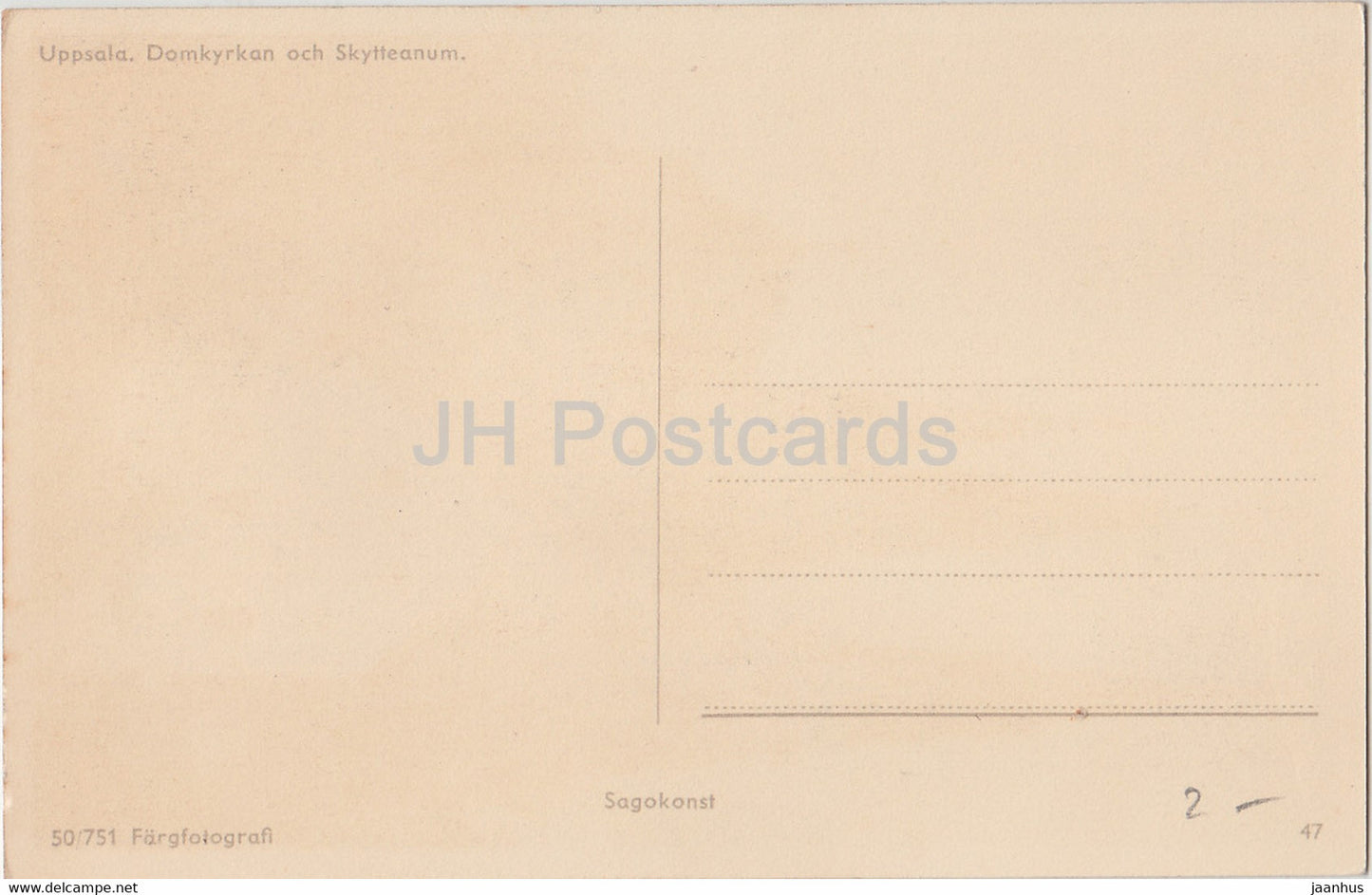 Uppsala - Domkyrkan och Skytteanum - cathedral - old postcard - Sweden - unused