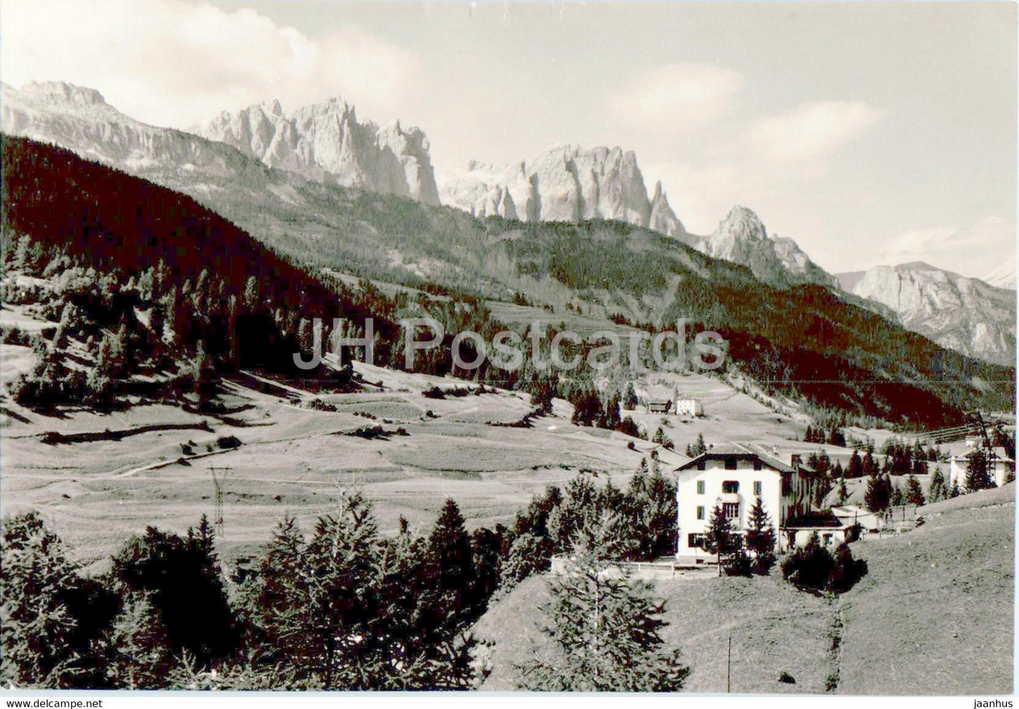 Val di Fiemme - Moena 1200 m - Albergo Catinaccio verso le Dolomiti - old postcard - 1953 - Italy - used - JH Postcards